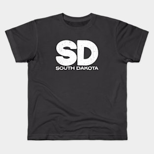 SD South Dakota Vintage State Typography Kids T-Shirt